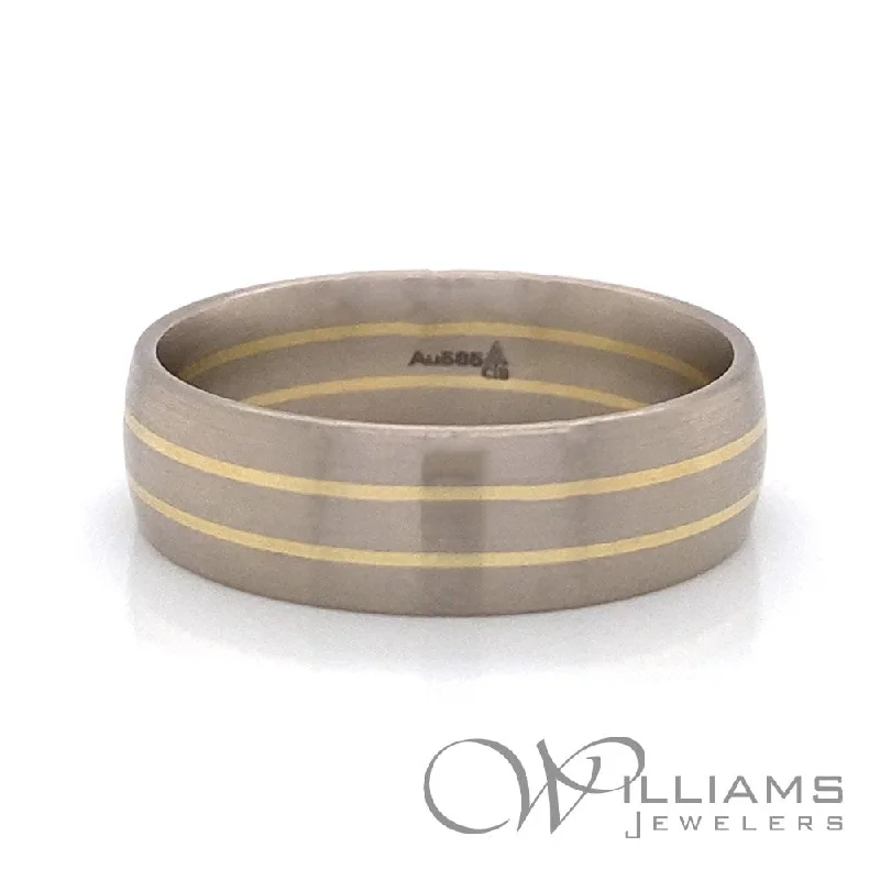 Dainty rings with subtle engraved star motifs -Christian Bauer 14 Karat Wedding Band