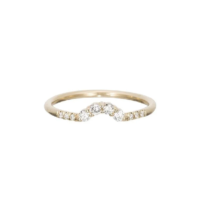 Rings with branch-inspired bands for organic -Diamond Arch Ring