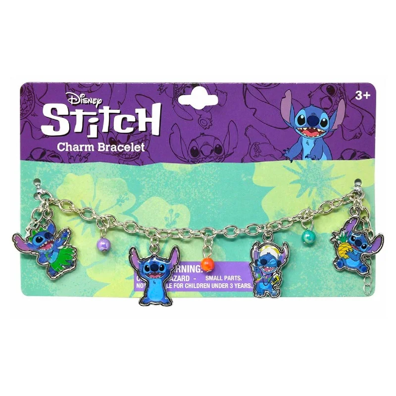 Bracelets with star sapphire for unique shine -Disney Stitch  7" Charm Bracelet