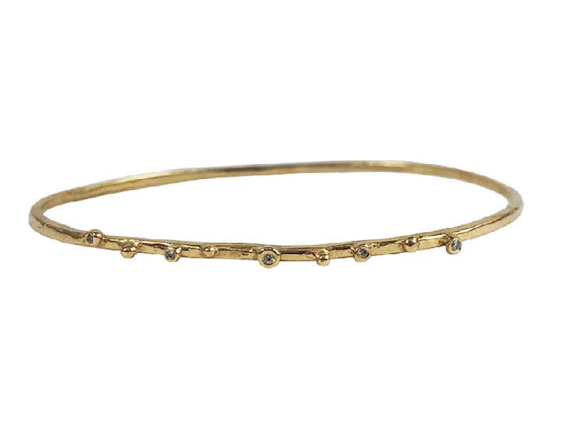 Bracelets with black diamond for bold edge -"Stackable" Diamond Bangle Bracelet in Yellow Gold