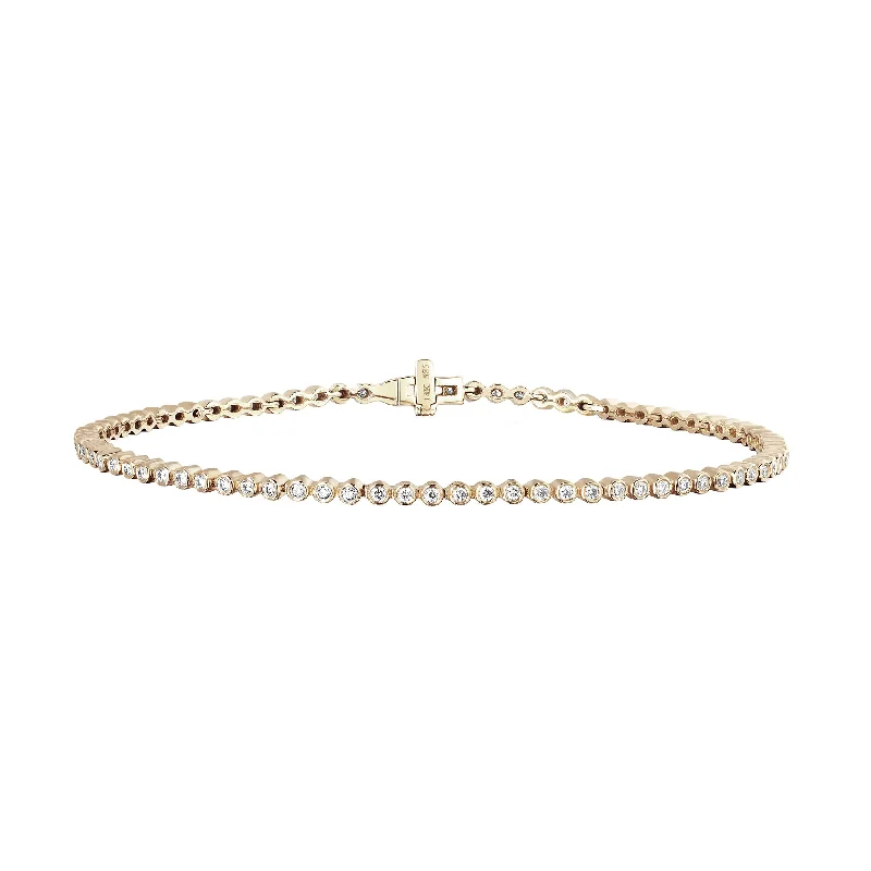 Bangles with personalized initial charm engravings -Bezel Eternity Bracelet