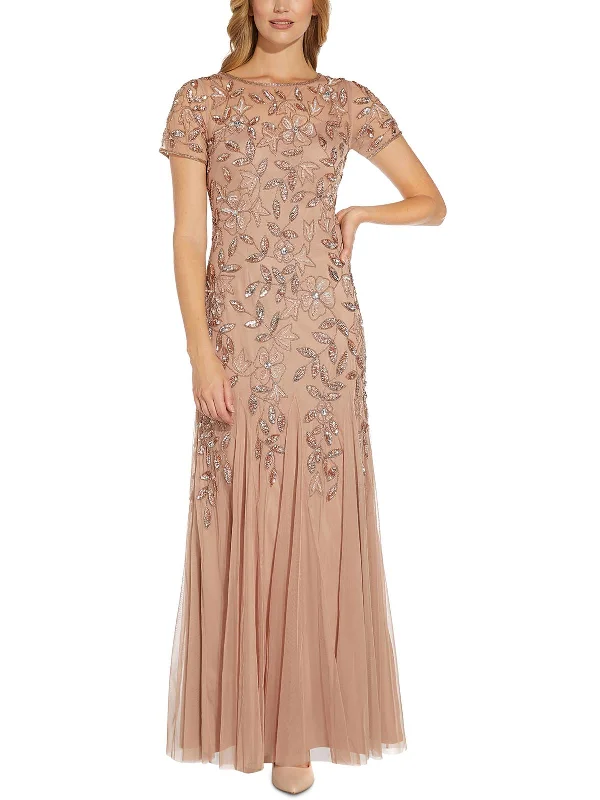 Maxi Dresses for Elegant Style -Womens Embellished Maxi Evening Dress