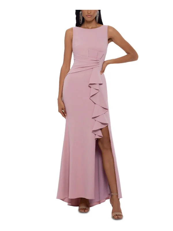 Modern Dresses for Trendy -Womens Ruched Side Slit Formal Dress