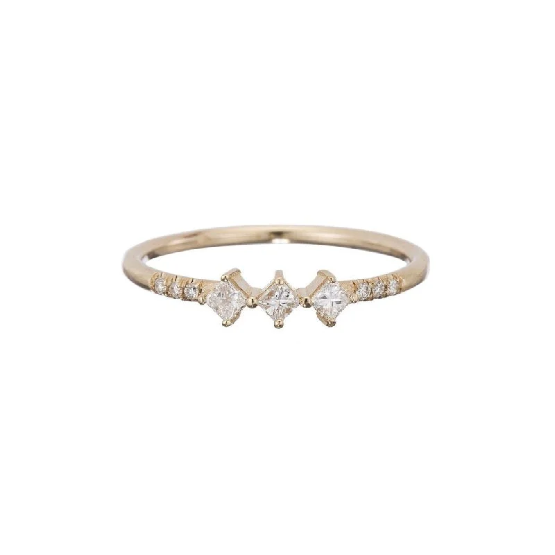 Rings with lotus flower engravings for peace -Diamond Harmony Ring