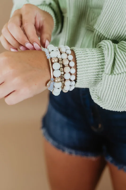 Bracelets with moonstone gems for mystic appeal -A Must For me Bracelet Stack, White Howlite