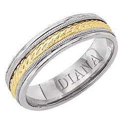 Rings with infinity loops for timeless love -14K Tutone Fancy Wedding Band, 5mm