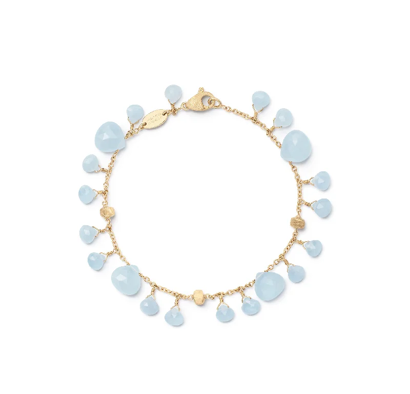 Bangles with rainbow moonstone for color play -Marco Bicego Paradise Single Strand Aquamarine Bracelet