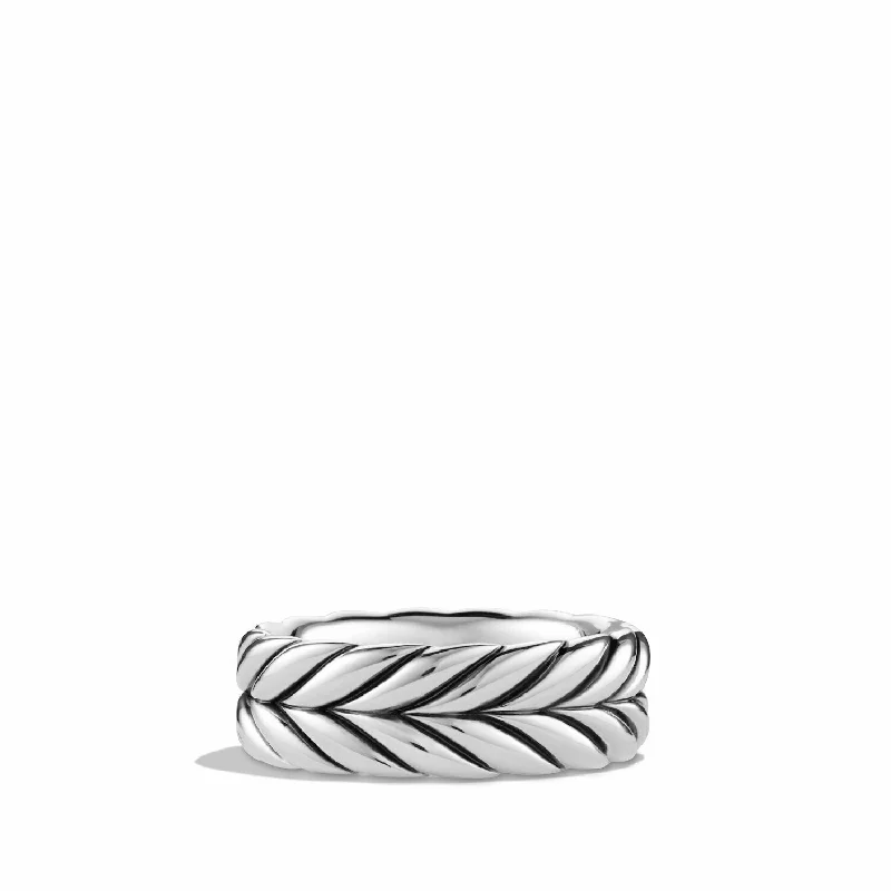 Rings with wave patterns for ocean vibes -David Yurman   Ring in Sterling Silver