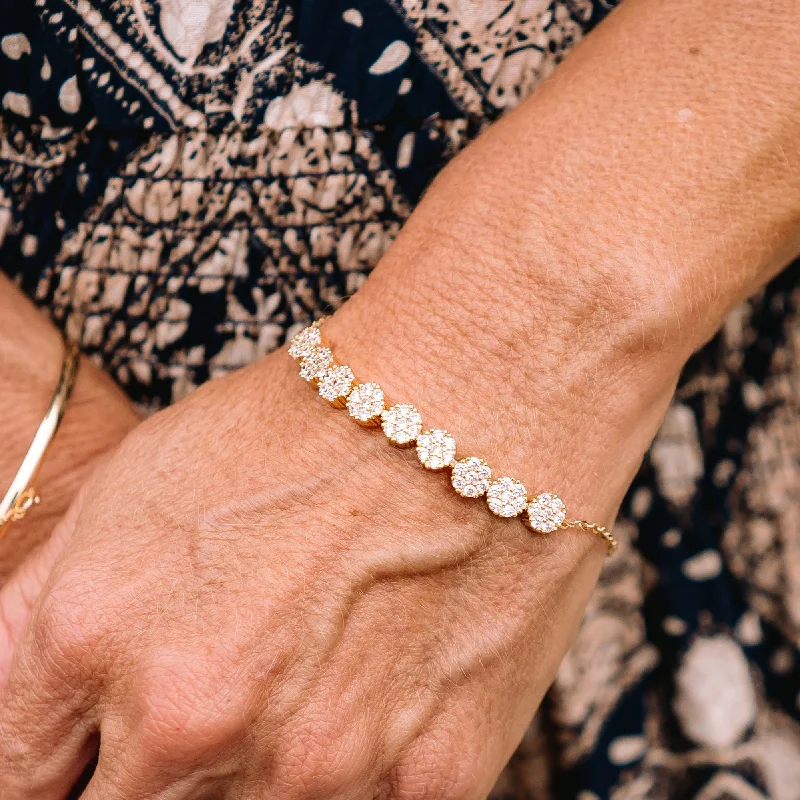 Bracelets with polished coral for vibrant shine -Atley Gold CZ Crystal Bracelet