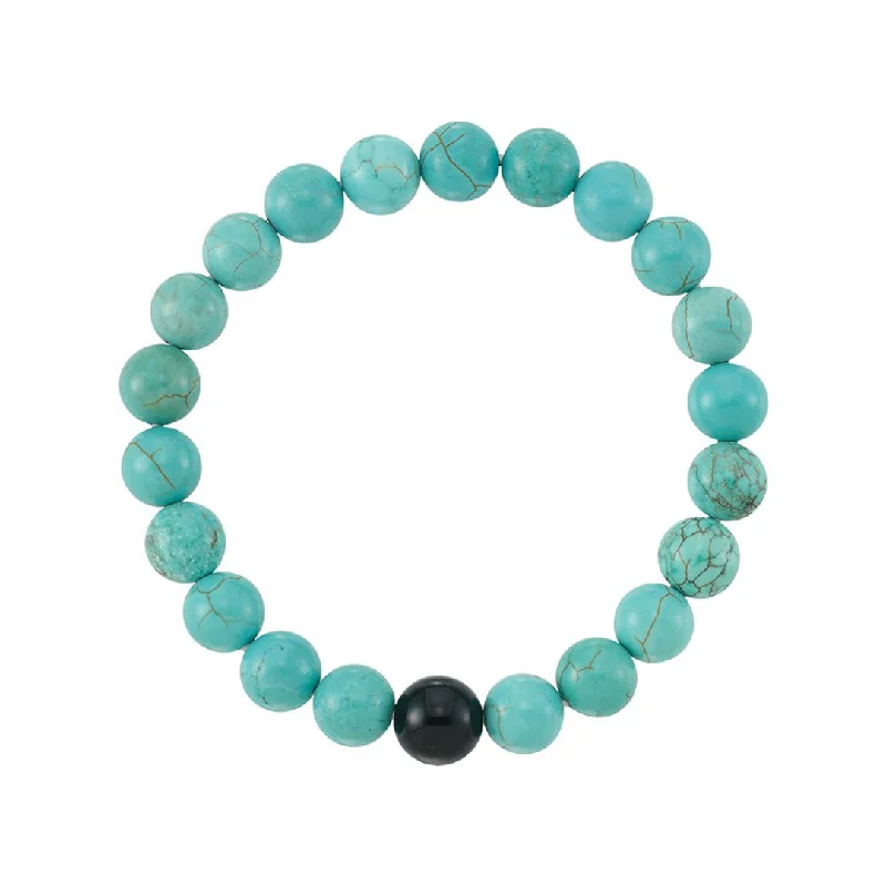 Bangles with polished jade for smooth calm -Turquoise Howlite Stone Stretch Bracelet