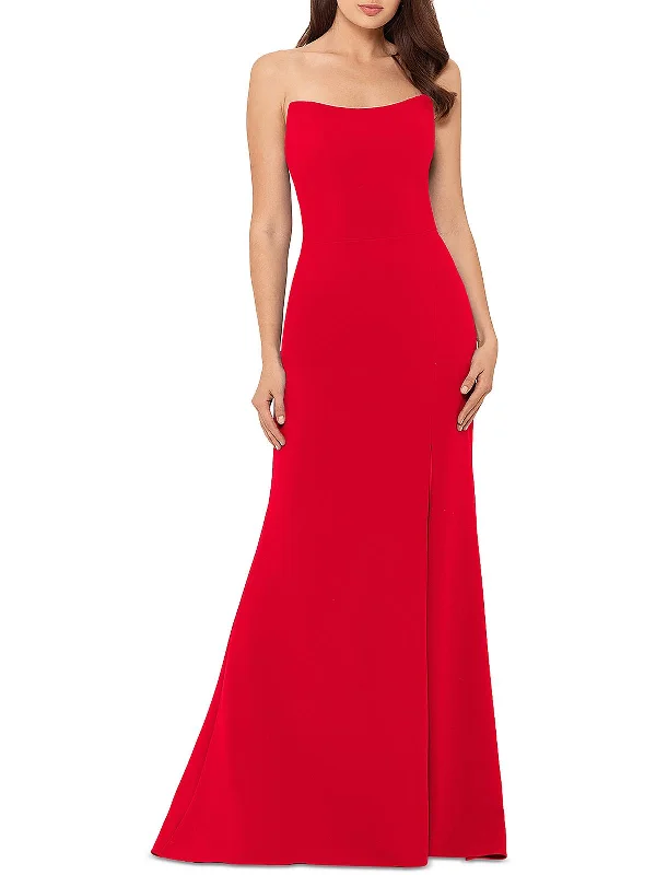 Low-waisted Dresses for Relaxed -Womens Side Slit Strapless Formal Dress