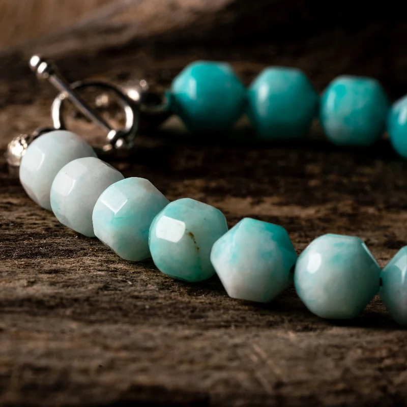 Leather bracelets with adjustable clasp for comfort -Amazonite Jade Natural Gemstone Bracelet