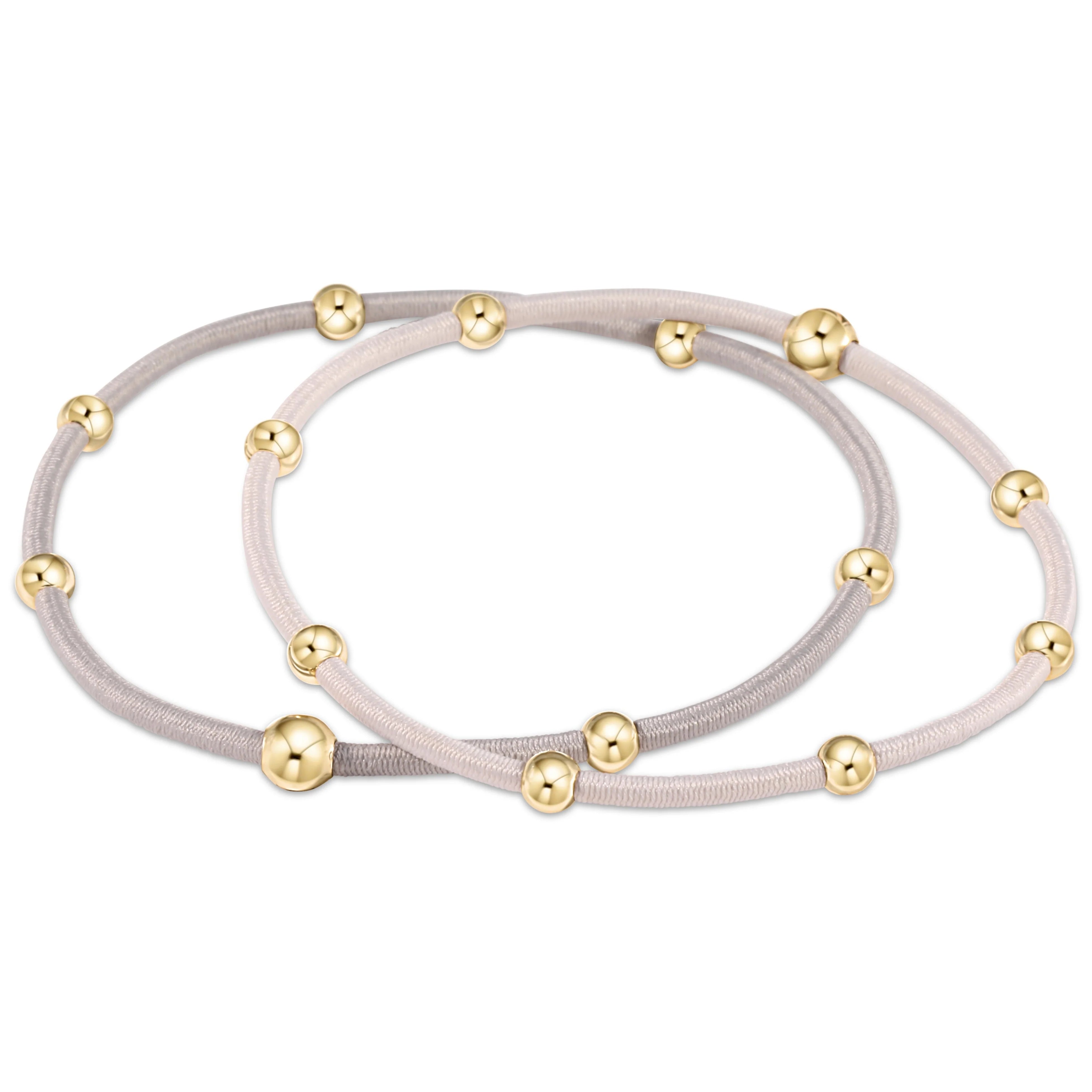 Bangles with engraved floral patterns for elegance -"E"ssentials bracelet stack 2mm of 2 - Neutral Set