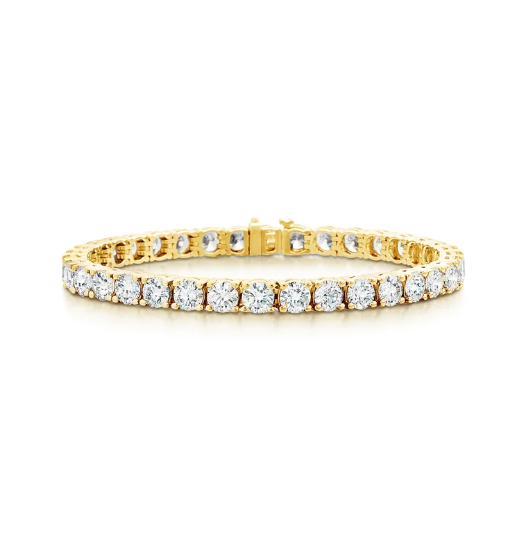 Rose gold bracelets with sleek minimalist designs -Sabel Collection Yellow Gold Round Diamond Tennis Bracelet