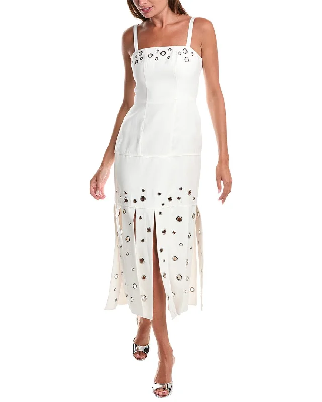 Maximalist Dresses for Bling -ALEXIS Stasia Linen-Blend Sheath Dress