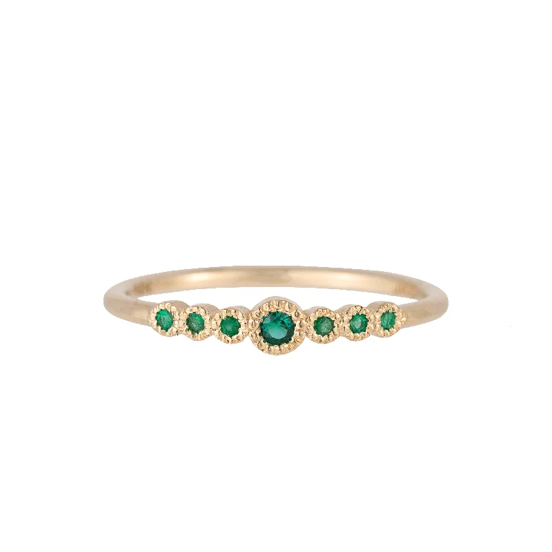 Rings with wide bands for statement wear -Emerald Journey Ring