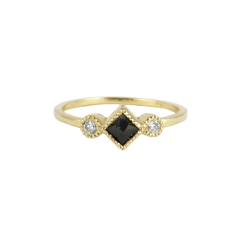 Rings with wide bands for statement wear -Black Diamond Ike Ring