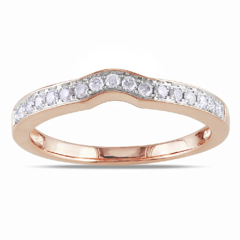 Rings with floral amethyst for romantic touch -Miadora 14k Rose Gold 1/4ct TDW Diamond Wedding Band (G-H, I1-I2)