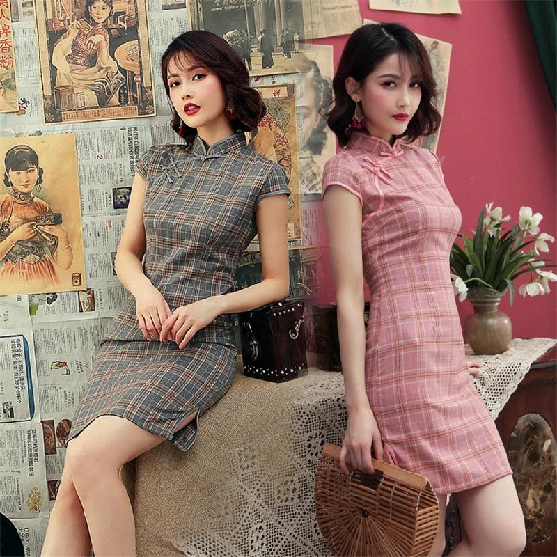 Low-waisted Dresses for Relaxed -Casual retro Republican style cheongsam dress