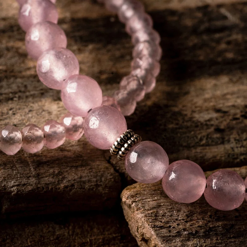 Bracelets with tiger eye for warm bands -Pink Jade Natural Gemstone Bracelet (2 Styles)