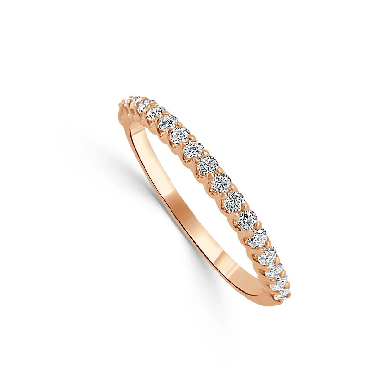 Rings with black diamond for striking contrast -Joelle Collection Diamond Wedding Band 14k Rose Gold 1/4 Cttw. Gifts for Her