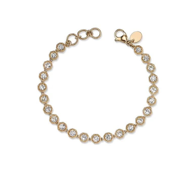 Bracelets with engraved constellations for stargazers -Old European Cut Diamond "Gemma" Tennis Bracelet