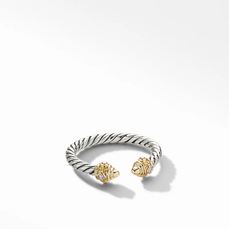 Rings with shield-shaped stones for boldness -David Yurman   Ring in Silver and 14-Karat Yellow Gold