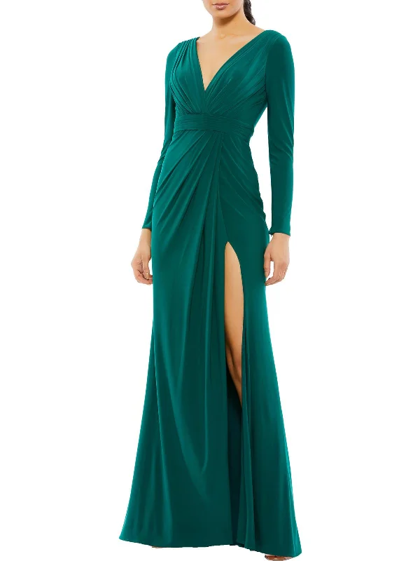 Formal Dresses for Occasions -Womens Faux Wrap Long Wrap Dress