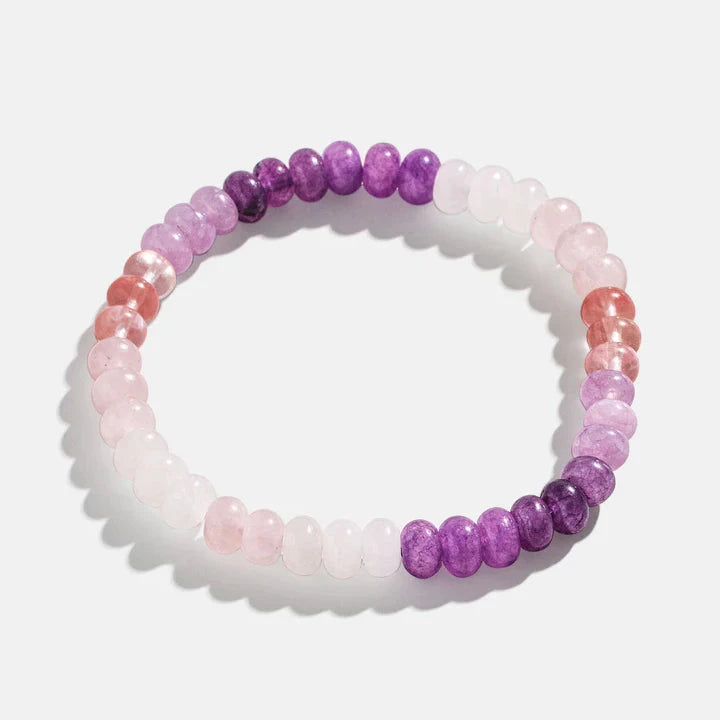 Bracelets with engraved messages for sentiment -Purple Haze Mix Gemstone Semi-Precious Stretch Bracelet