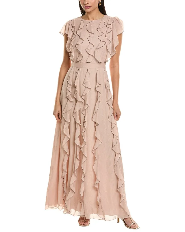 Minimalist Dresses for Simplicity -Ted Baker Ruffle Maxi Dress With Metal Ball Trim