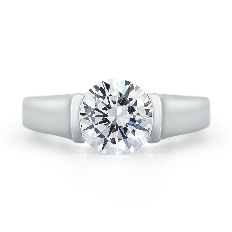 Dainty rings with subtle engraved star motifs -Entre Nous Inside Diamond Line Engagement Ring