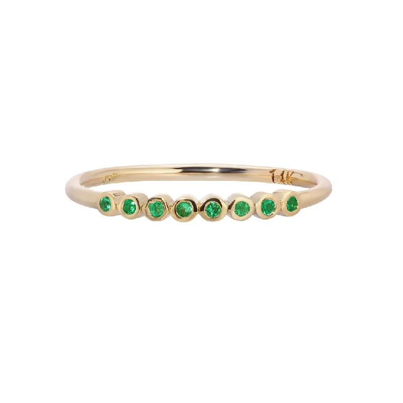 Vintage rings with engraved floral band designs -Emerald Cobblestone Ring