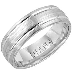 Rings with hexagon-cut stones for trendiness -7mm Palladium Wedding Band, Size 10