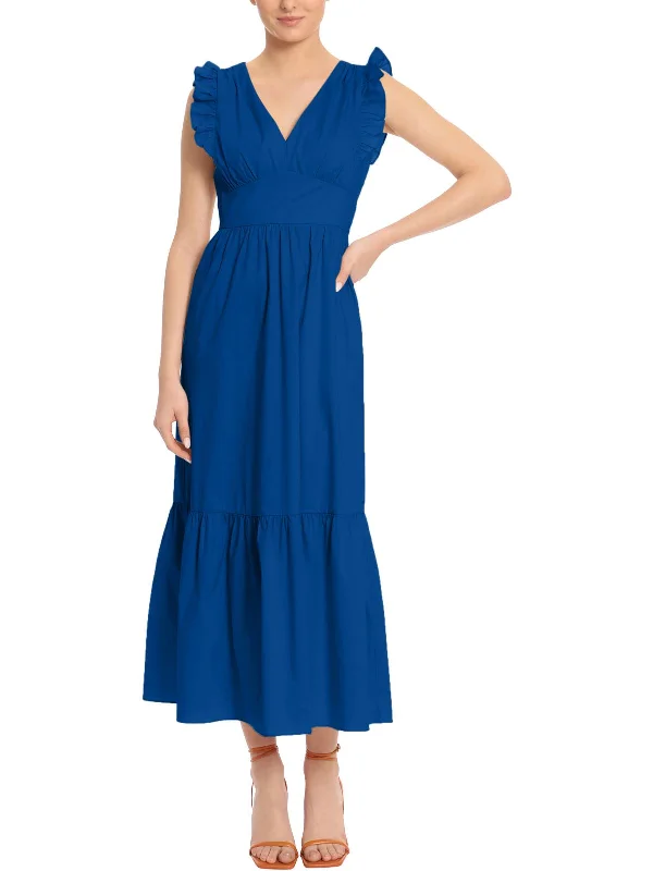 Sundress Dresses for Sunny -Womens Ruffle Sleeve Long Maxi Dress