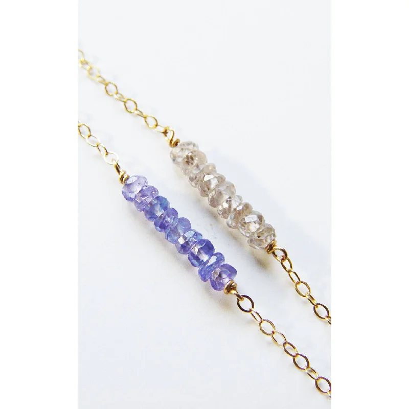 Bracelets with pearl beads for classic beauty -NEW! Layering Blue Tanzanite 14k Gold Filled Bracelet by Friedasophie