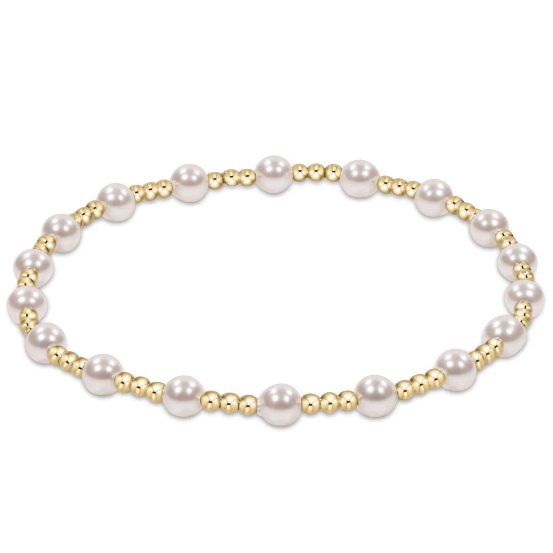 Bracelets with sleek topaz for icy shine -Classic Sincerity 4mm Pearl Bracelet-EN