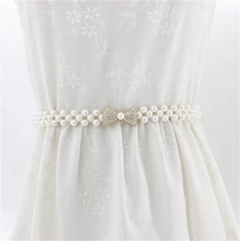 Rhinestone Dresses for Bling -Women'S Rhinestone Pearl Waist Chain Fashion Dress Decoration