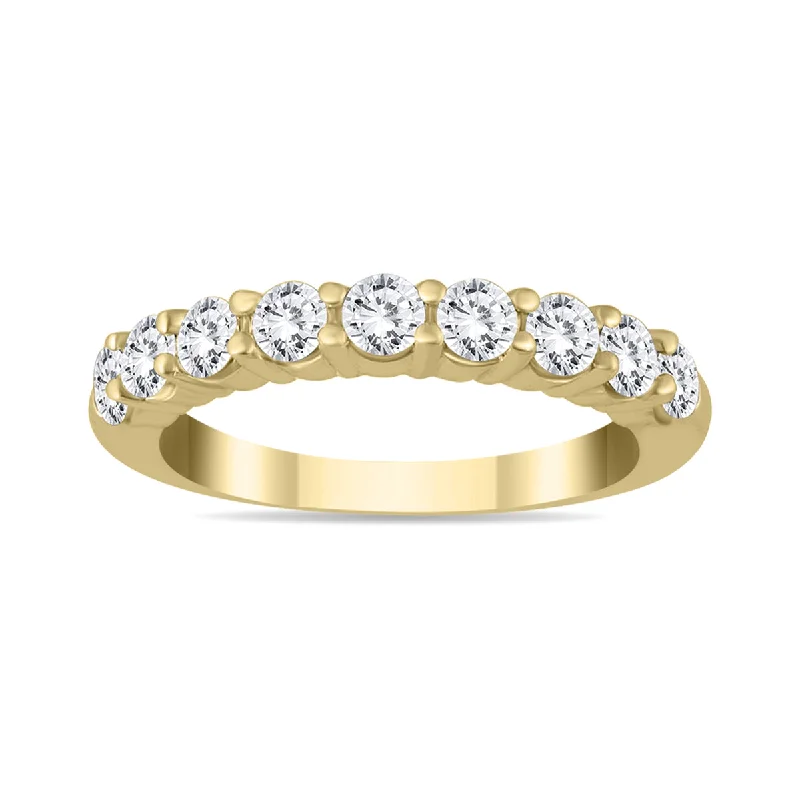 Rings with sunburst citrine for radiant appeal -1 3/8 Carat Tw Diamond Wedding Band In 14K Yellow Gold