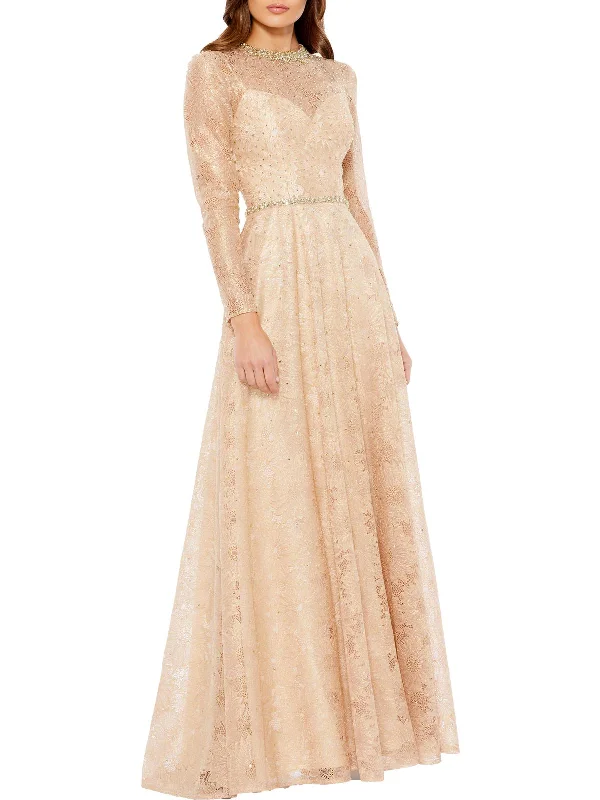 Shift Dresses for Simple Look -Womens Lace Maxi Evening Dress