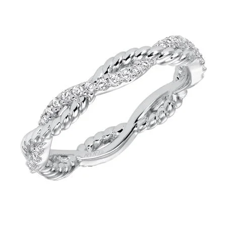 Stackable rings with mixed metal finishes -ArtCarved 33-V15A-L Wedding Band