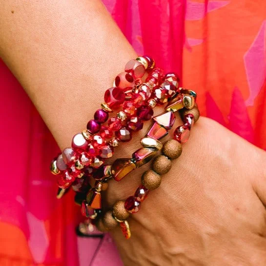 Bangles with blue quartz for cool tones -Always Essential Beaded Bracelet Stack