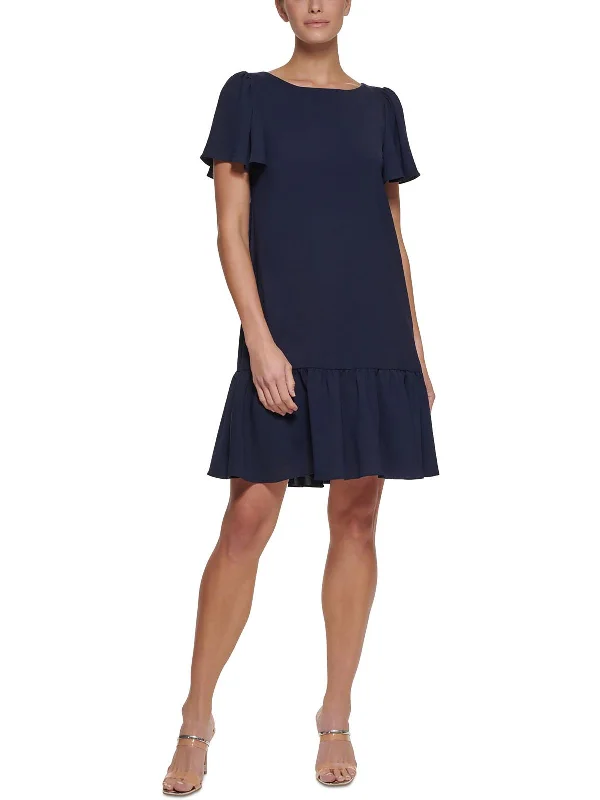 Anniversary Dresses for Special -Womens Trapeze Flutter Sleeves Shift Dress