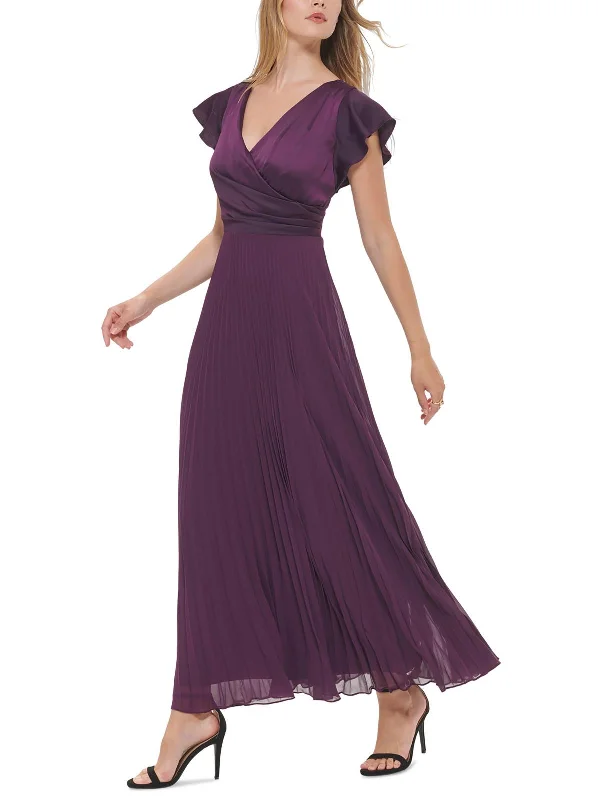 Floral Dresses for Romantic -Womens Surplice Neckline Long Evening Dress