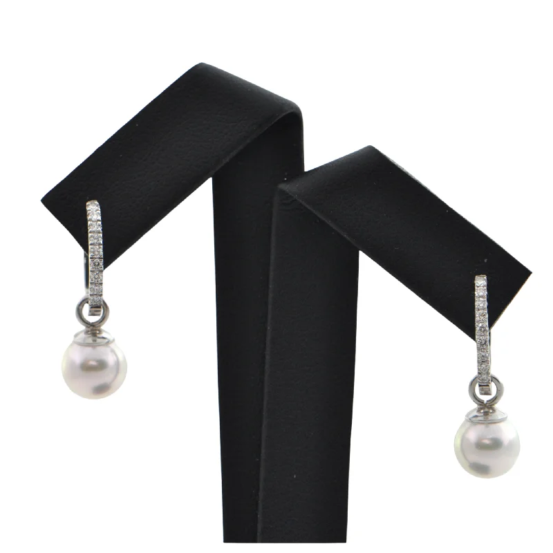 Hoop earrings with a matte black finish for a sleek, edgy vibe-7.6mm Pearl Earring Enhancers