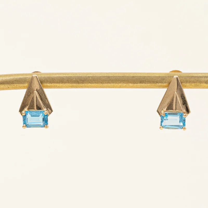 Hoop earrings with abstract shapes for an artistic and creative touch-Blue Topaz Earrings | 1.50ctw |