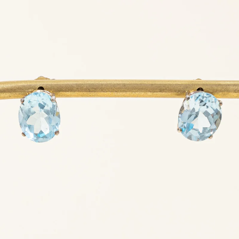 Hoop earrings with polished metal for a shiny and high-quality finish-Blue Topaz Earrings | 7.20ctw |