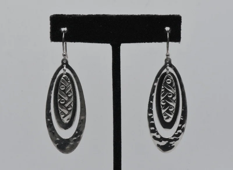 Best hoop earrings with intricate beaded details for a textured, stylish appearance-Ninos DeChammo - Vintage Sterling Silver Dangle Earrings