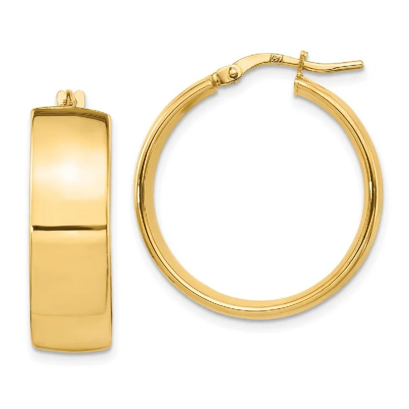 Best hoop earrings with gold for a luxurious and timeless look-Curata 14k Yellow Gold 25x8mm High Polished Hoop Earrings