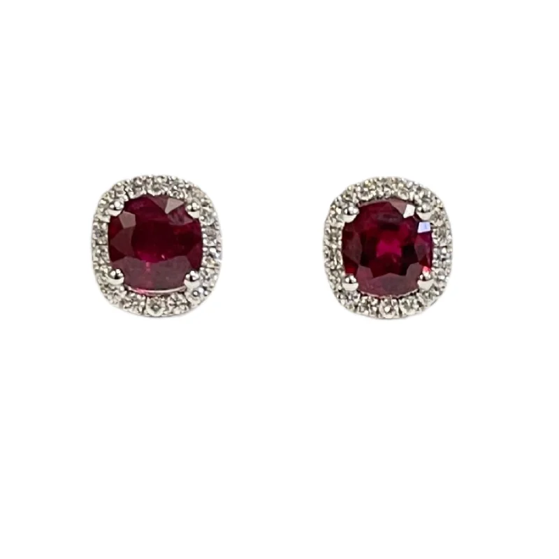 Best hoop earrings with intricate beaded details for a textured, stylish appearance-Daisy Exclusive Ruby and Diamond 18k Gold Earrings