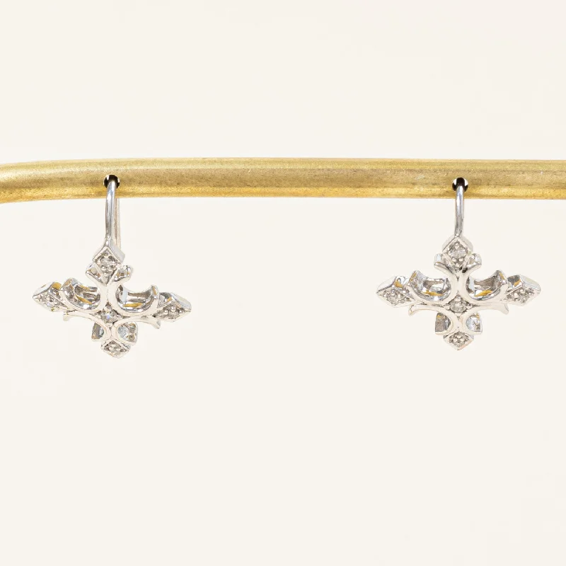 Hoop earrings with a chunky design for a bold and trendy statement-Diamond Cross Fish Hook Earrings | 0.09ctw |